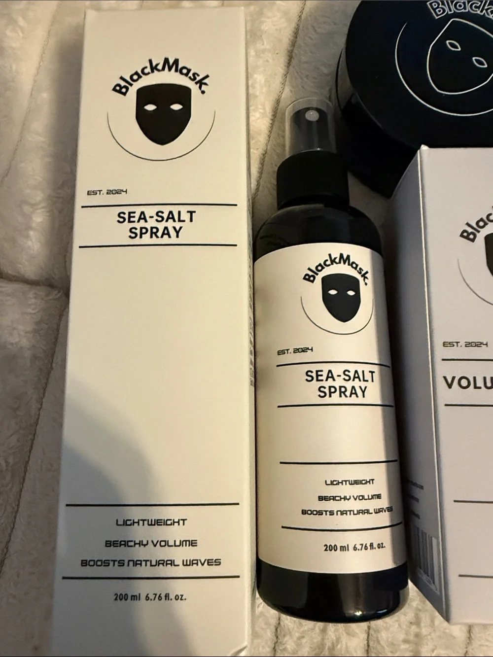 Men’s Hair Clay & Sea-Salt Styling Set in Black